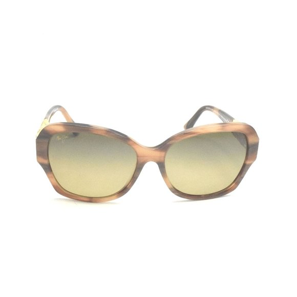 Maui Jim Swaying Palms MJ 530-93 Brown Stripe with 24K Gold / HCL Bronze Polar